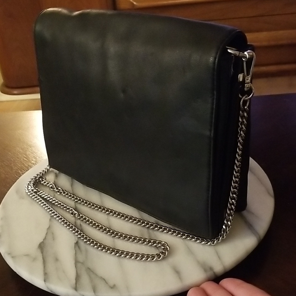 All Saints Zep Box Lambskin Leather Bag with Chain Strap 🖤